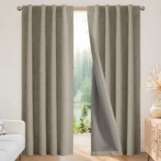   Joydeco 100% Opaque Blackout Függöny Hurokkal, Termikus Hővédelem