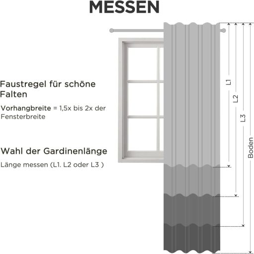 Joydeco 100% Opaque Függöny Hurokkal, Lenvászon Hatás, Sötétítő Hőtartó Függöny