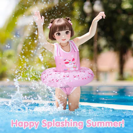 HeySplash Prsluk za plivanje za djecu 3-6 godina, podesive naramenice, pomagalo za učenje plivanja 13-25 kg, ružičasti uzorak jednoroga