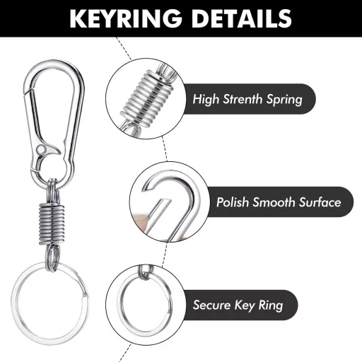 Fentar 10 buc. Breloc tip carabină, aliaj zinc, inox, negru, argintiu