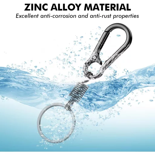 Fentar 10 buc. Breloc tip carabină, aliaj zinc, inox, negru, argintiu