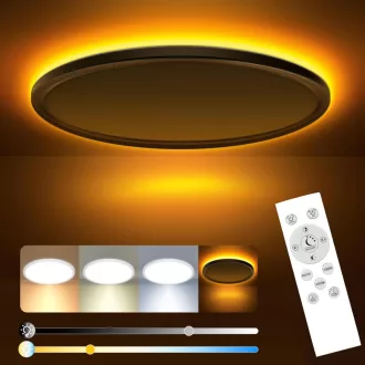  slochi 24W LED mennyezeti lámpa dimmelhető távirányítóval, meleg fehér 3000-6500K