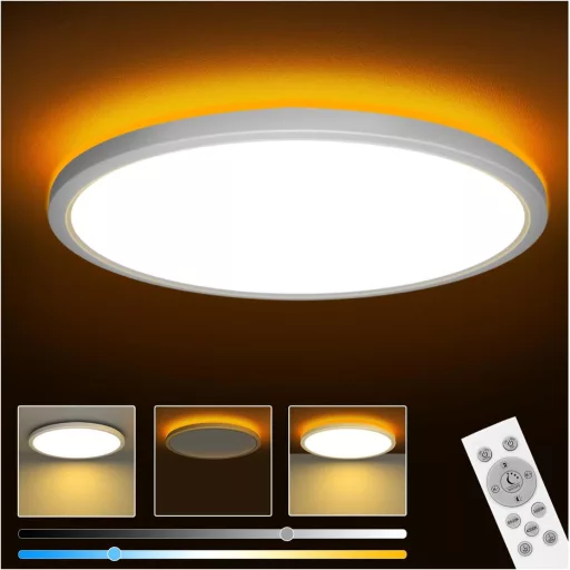 slochi 24W LED mennyezeti lámpa dimmelhető távirányítóval, meleg fehér 3000-6500K