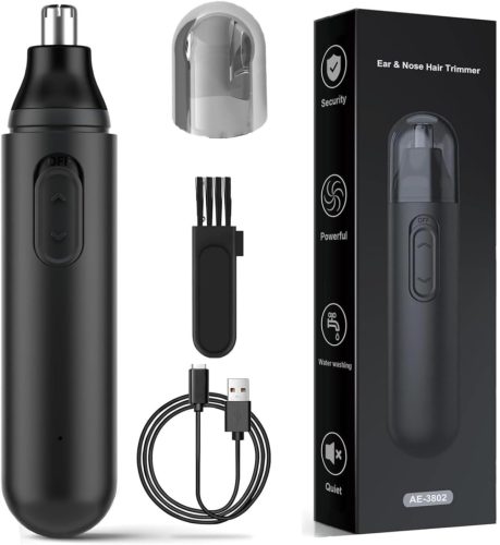 WENIVO Aparat reîncărcabil pentru tuns părul din nas și urechi, IPX7 Rezistent la apă, Trimmer pentru sprâncene și față, Încărcare USB-C, Motor 9000 RPM, Pentru bărbați și femei