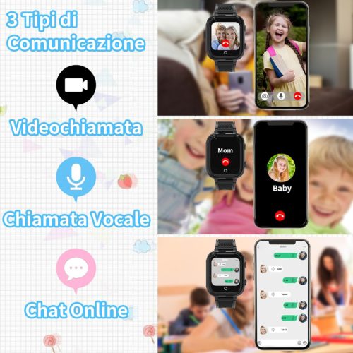 Gyerek 4G GPS okosóra videohívással, játékokkal - vízálló, SOS funkcióval