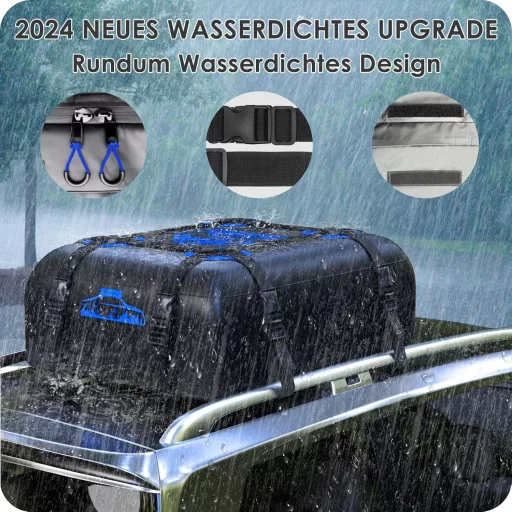 Rymopuey 425L összecsukható tetőbox kék vízálló autó tetőtáska 6 szíjjal - 15 cubic blue
