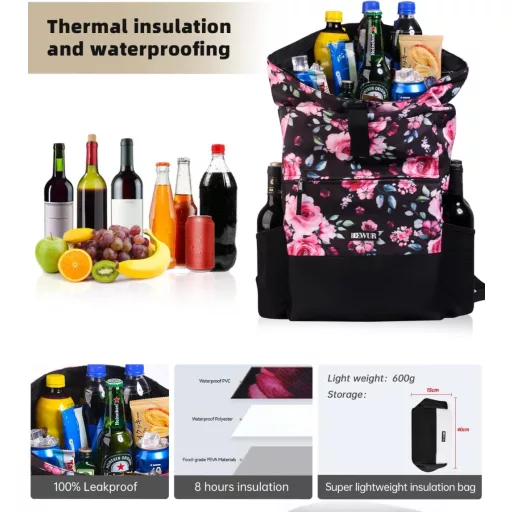 Rucsac frigorific DEWUR 35L, impermeabil, pentru picnic, camping, plajă, drumeții, călătorii