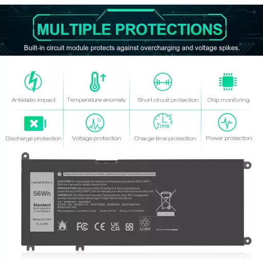 Baterie Laptop ASUNCELL 56Wh 15.2V pentru Seria Dell Inspiron 17 7000 15 7577