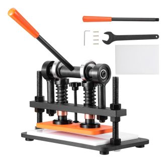   VEVOR Bőrmegmunkáló lyukasztógép 26x12 cm, kézi bőrvágó és nyomógép 1,5 t