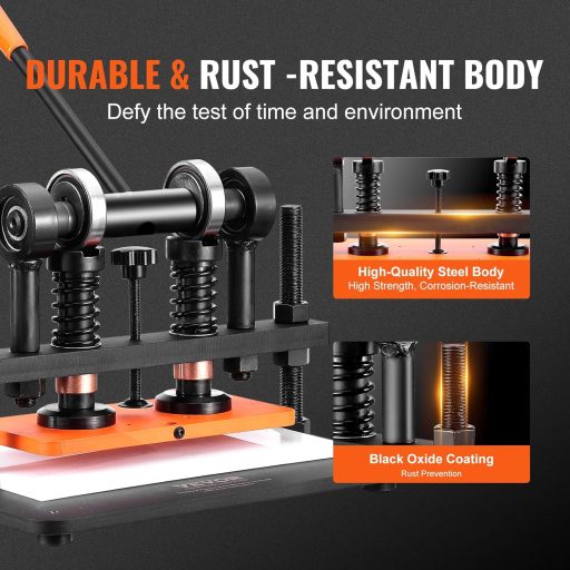 Presă manuală pentru piele VEVOR, 26x12 cm, mașină de tăiat și ștanțat piele, 1,5 t