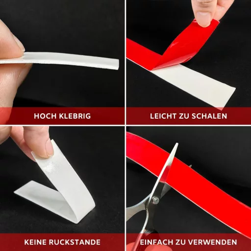 SANLI TAPE Kétoldalas Ragasztószalag Extra Erős 5m x 12mm 2 Tekercs - 12mm*5m*2 Rollen