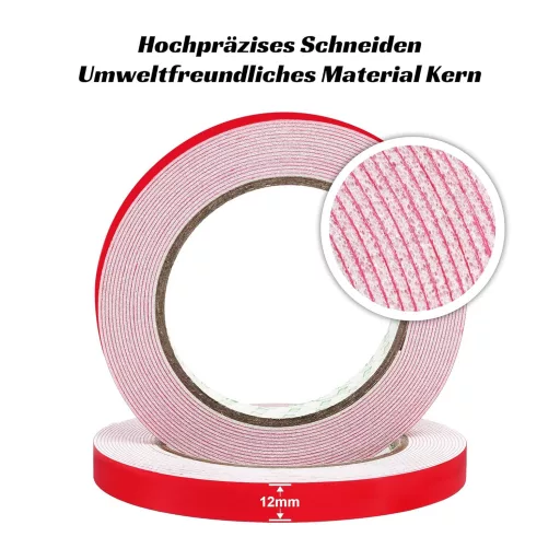 SANLI TAPE Kétoldalas Ragasztószalag Extra Erős 5m x 12mm 2 Tekercs