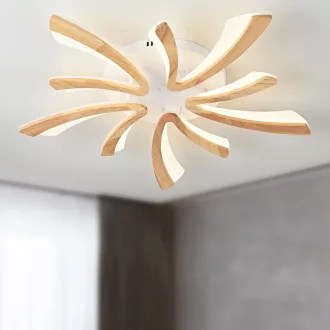   Plafonieră LED Naoeoon cu design din lemn, 70 cm, alb natural 4000K