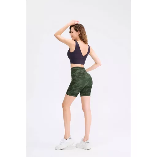 COTOP női sport leggings magas derekú zsebekkel, yoga rövidnadrág futáshoz és edzéshez, L Slim