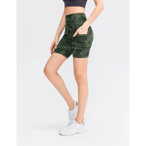 COTOP női sport leggings magas derekú zsebekkel, yoga rövidnadrág futáshoz és edzéshez, L Slim