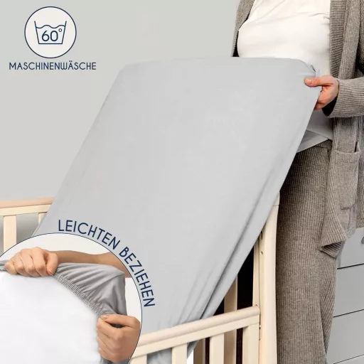 Dreamzie 2 db Gumis Lepedő 60x120-70x140 cm Szürke Pamut