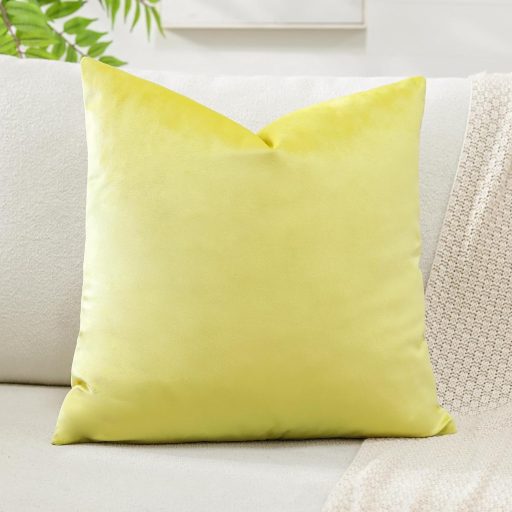 Artscope bársony díszpárna huzat 40x40 cm citromsárga kanapéhoz