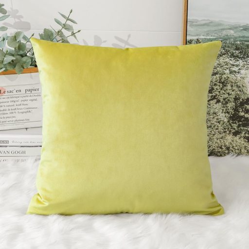 Artscope bársony díszpárna huzat 40x40 cm citromsárga kanapéhoz