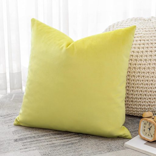 Artscope bársony díszpárna huzat 40x40 cm citromsárga kanapéhoz