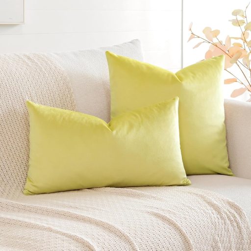 Artscope bársony díszpárna huzat 40x40 cm citromsárga kanapéhoz