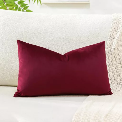 Artscope zamatová obliečka na vankúš 40x60 cm bordová dekoratívna na bedrový vankúš na pohovku