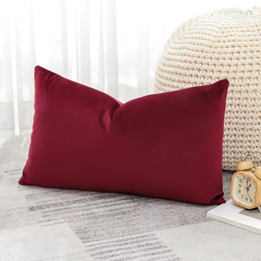 Artscope zamatová obliečka na vankúš 40x60 cm bordová dekoratívna na bedrový vankúš na pohovku
