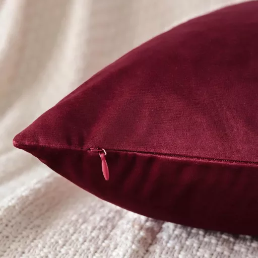 Artscope zamatová obliečka na vankúš 40x60 cm bordová dekoratívna na bedrový vankúš na pohovku