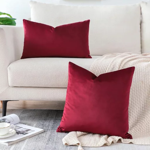 Artscope zamatová obliečka na vankúš 40x60 cm bordová dekoratívna na bedrový vankúš na pohovku