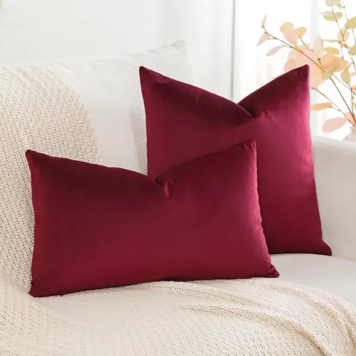 Husă de pernă din catifea Artscope 40x60 cm, bordo, decorativă pentru pernă lombară de canapea