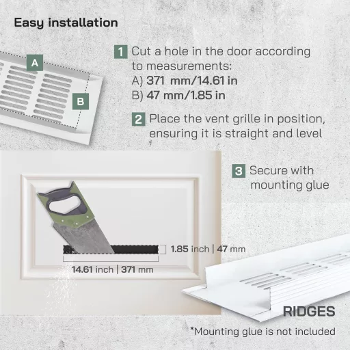 Vent Systems 60x400 mm fehér alumínium szellőzőrács HVAC rendszerhez
