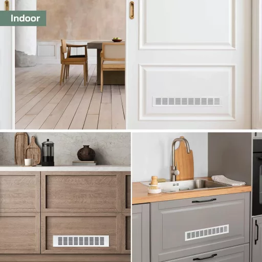 Grilă de ventilație din aluminiu alb Vent Systems 60x400 mm pentru sistem HVAC