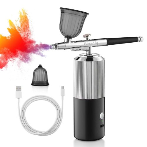 IeBilif Vezeték Nélküli Airbrush Készlet Kompresszorral - Hordozható, Újratölthető Festékszóró Körömdíszítéshez, Modellezéshez és Sütidekorá