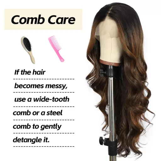 Perucă Balayage Maro Sapphirewigs - Perucă Sintetică Ondulată cu Dantelă Frontală 13x4, Termorezistentă, Fără Adeziv, Mărime Ajustabilă, Aspect Natural