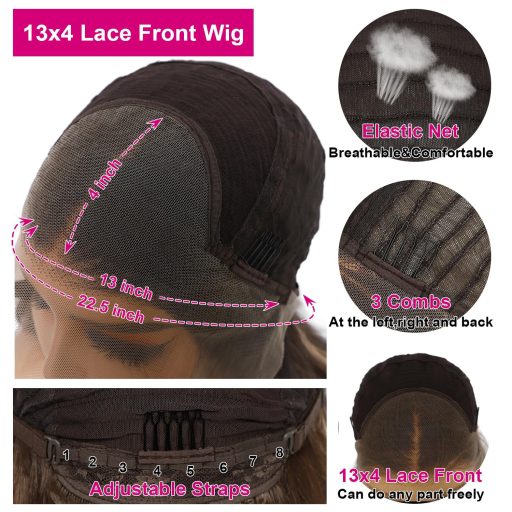 Sapphirewigs Hnedá Ombre Parochňa - 66 cm Vlnitá Syntetická Lace Front Parochňa 13x4 cm s Čipkou, Žiaruvzdorná, Bezlepidlová, Prirodzený Vzhľad