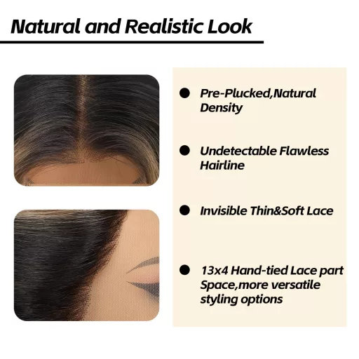 Sapphirewigs Hnedá Ombre Parochňa - 66 cm Vlnitá Syntetická Lace Front Parochňa 13x4 cm s Čipkou, Žiaruvzdorná, Bezlepidlová, Prirodzený Vzhľad