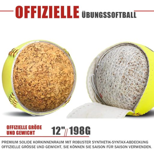 LeapBeast 12 Inch Softball Edzés Labda, PU Felület Kezdőknek, Ifjúsági Gyakorlás Sportlabda