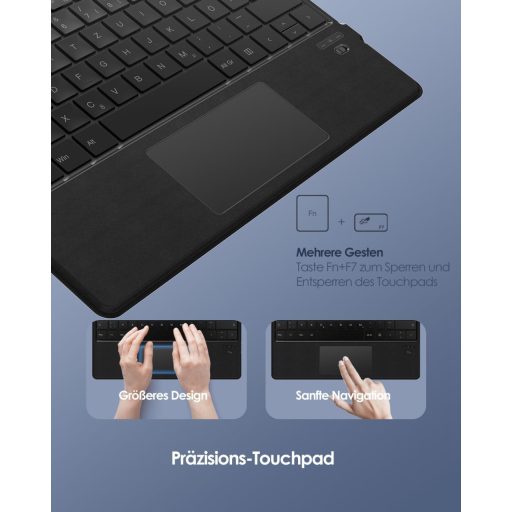 Qulose Bluetooth tipkovnica QWERTZ s touchpadom za Surface Pro 8/9/X/11