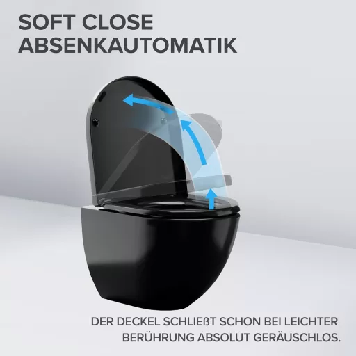 Ovimar WC sedadlo v tvare D, čierny duroplast so systémom soft-close