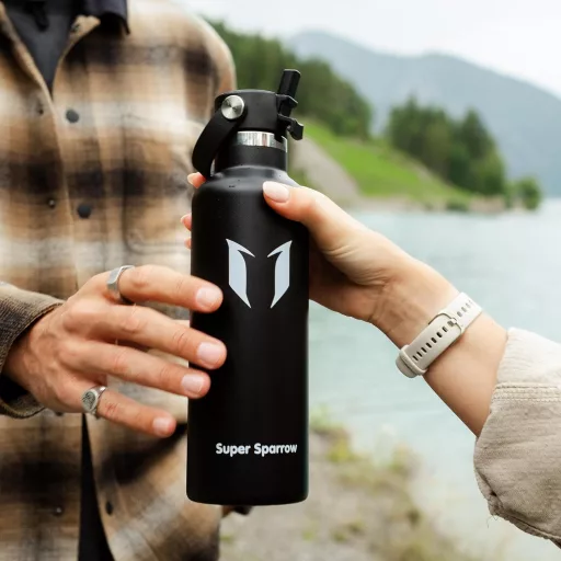 Termos din oțel inoxidabil Super Sparrow, 350-1000ml, fără BPA, pentru sport - 1000 uncii fluide, C- Albastru cer