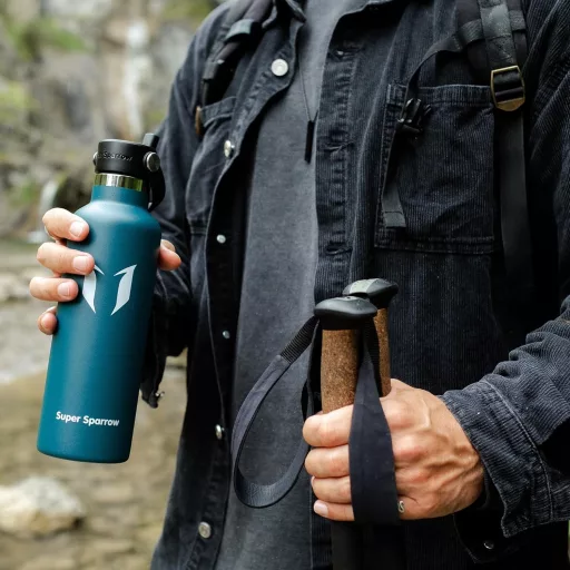 Termos din oțel inoxidabil Super Sparrow, 350-1000ml, fără BPA, pentru sport - 1000 uncii fluide, C- Albastru cer