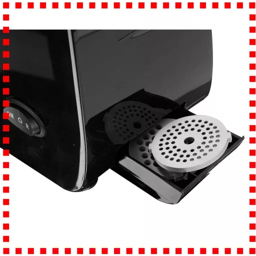 Emerio Elektromos Húsdaráló 600W 3 Darálófej Kolbásztöltő Keksz Forma Készlet