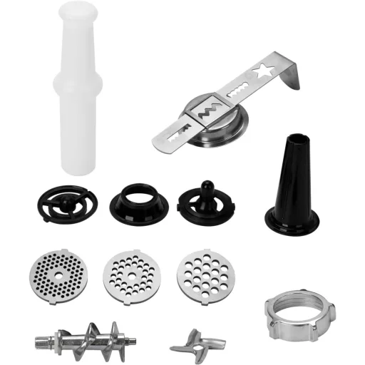 Emerio Elektromos Húsdaráló 600W 3 Darálófej Kolbásztöltő Keksz Forma Készlet