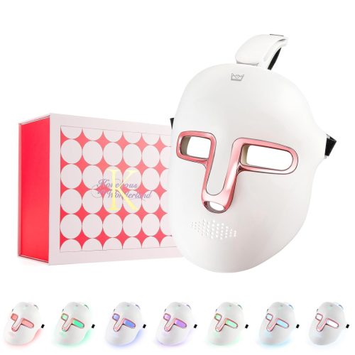 Mască LED Facială IeBilif cu 7 Culori pentru Fototerapie - 270 de LED-uri, Dispozitiv Reîncărcabil de Tratament Facial pentru Reîntinerire, Fermitate, Toate Tipurile de Piele