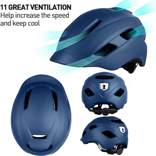 Cyklistická prilba Tadpole s LED osvetlením pre dospelých, odvetraná MTB prilba
