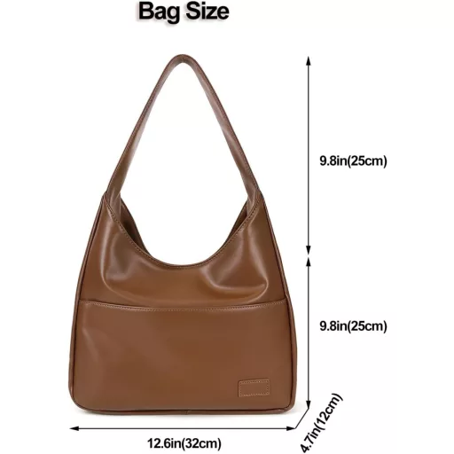 CUNGGI nagy női válltáska hobo tote bag vegán bőr retro kézitáska