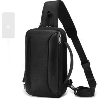   Qianyou vízálló mellcsomag USB töltőporttal, iPad rekesszel, fekete
