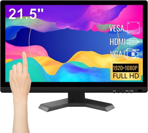 Monitor Tactil Pisichen 21,5" - Rezoluție Full HD 1920x1080, Multi-Touch în 10 puncte, Conectivitate HDMI/VGA, Difuzoare Încorporate, Sze