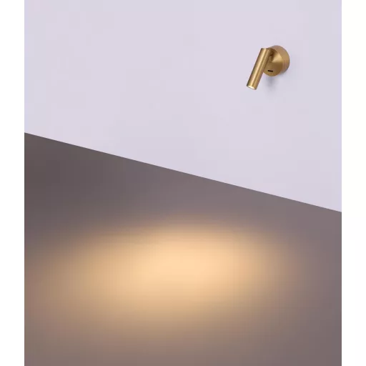 DAWALIGHT Lampă de citit de perete Alamă LED 3W Alb Cald Dormitor Aplica cu întrerupător