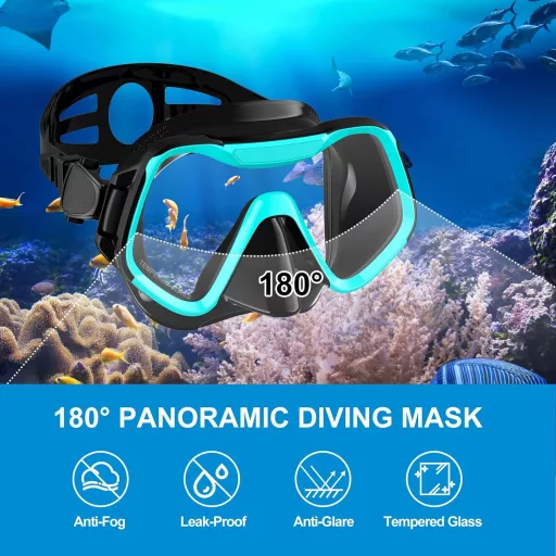 Arlierss 180° Panoráma Snorkel Maszk Felnőtteknek Anti-Köd