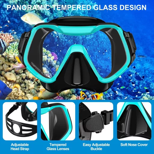 Arlierss 180° Panoráma Snorkel Maszk Felnőtteknek Anti-Köd
